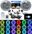 5-3/4 RF RGB SMD LED Color Change Halo Shift Angel Eye 6000K HID Headlights Pair