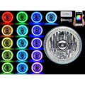 5-3/4" Bluetooth RGB SMD LED Color Change Halo Angel Eye H4 Motorcycle Headlight