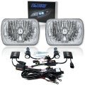 7x6 6k HID Crystal Glass Headlight H4 Light Headlamp PR Fits Jeep Wrangler YJ XJ