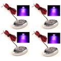 4Pc Purple LED Chrome Modules Motorcycle Car Truck Neon Under Glow Lights Pods