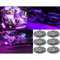 6Pc Purple LED Chrome Accent Module Motorcycle Chopper Frame Neon Glow Light Pod