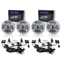 5-3/4" Projector Crystal Clear Glass Headlight Headlamp 6000K HID Light Bulb Set