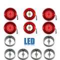 63 Chevy Impala LED Tail & Back Up Light Lenses w/ Chrome Trim Rings Set of 6