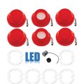 64 Chevy Impala LED Rear Tail & Back Up Light Lens w/ Gasket & Flasher Set of 6