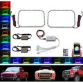 08-10 Ford F-250 Multi-Color Changing LED Lower Headlight Halo Rings BLUETOOTH