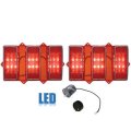 69 Ford Mustang Rear LED Tail Light Lamp Lens w/ Stainless Trim & Flasher Pair