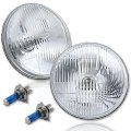 7" Stock H4 Halogen Headlight Super White 12V 55/60W Light Bulb Headlamp Pair