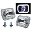 7X6 White COB LED Headlight 60w H4 Light Headlamp Pair Fits Jeep Wrangler