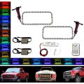 08-10 Ford F-250 Multi-Color Changing LED RGB Upper Headlight Halo Ring M7 Set