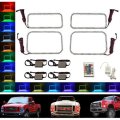 08-10 Ford F-250 Multi-Color Changing Shift LED RGB Halo Headlight Rings Set IR