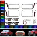 08-10 Ford F-250 Multi-Color Changing Shift LED RGB Headlight Halo Ring M7 Set