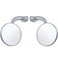 3" Chrome Curved Arm Peep Side Door Glass Mirror Outside Rear View Hot Rod Pair