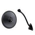 55-59 Chevy Truck 5" Black Smooth Round Door Rear View Mirror & LH Mounting Arm