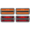 68-72 Chevy GMC Truck Front Amber & Rear Red Side Marker Light Lamps Set of 4
