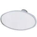 Interior Vintage Oval Chrome Rear View Glass Windshield Mirror w/ Glue On Mount