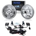 5-3/4 Crystal Clear Glass Headlight Headlamp 10000K 10k Blue HID Light Bulb Pair