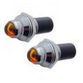 Classic Chrome Amber Dash Switch Indicator Pilot Light Lamp 12v Car Truck Pair