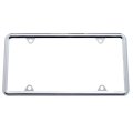 Chrome Silver Steel 1/2" Wide Plain 4 Hole License Plate Trim Frame