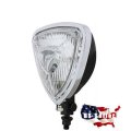 Chrome 4-1/2" Motorcycle Black Flat Back Headlight Lamp Bulb Bucket Assembly