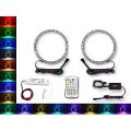 150mm Headlight Headlamp Multi-Color Changing LED Shift RGB Halo Ring RF M7 Pair