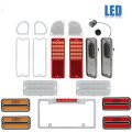 67-68 Chevy & GMC Truck LED SEQUENTIAL Red Tail Park License Light Lenses Set