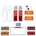 67-68 Chevy GMC Truck LED SEQUENTIAL Red Amber Tail License Light Lenses Set NH