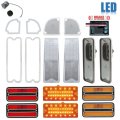 69-70 Chevy GMC Truck LED Clear Tail Marker Park Light Lenses & Brake Module Set