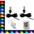 9006 27 SMD RGB Multi-Color Changing Shift Led DRL Fog Light Bulb IR Pair