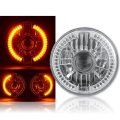 7 Projector Motorcycle Headlight Amber LED Halo Angel Eye Turn Signal Light Bulb