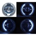 7" White LED Projector Halogen Motorcycle Turn Signal Halo Headlight Light Bulb