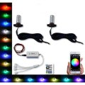 H16 5202 27 SMD RGB Multi-Color Changing Shift Led Fog Lamp Bulb Bluetooth Pair