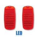 60 61 62 63 64 65 66 Chevy GMC Fleetside Truck Red LED Tail Light Lamp Lens PAIR