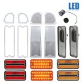 67-68 Chevy & GMC Truck LED Clear Tail Back Up Side Marker Park Light Lenses Set