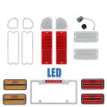 67-68 Chevy GMC Truck LED Red Tail Side Marker Park License Light Lenses Set NH