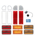 69-70 Chevy & GMC Truck LED Red Tail Back Up Marker Park Light Lenses Set NH