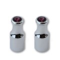 Chrome Aluminum International Toggle Switch Extension w/ Purple Diamond PAIR