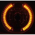 7" Halogen Motorcycle Amber LED Signal Halo Ring Light Bulb Headlight For Harley