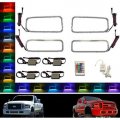 05-07 Ford F-250 Multi-Color Changing Shift LED RGB Halo Headlight Rings Set IR