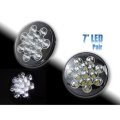 7" Black 45w LED HID Light Bulbs Clear Sealed Beam Headlamp Headlight Pair