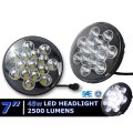 7" Black 45w LED HID Light Bulbs Clear Sealed Beam Headlamp Headlight Pair