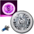 7" H6024/6014 Halogen Pink SMD LED Halo Ring H4 Light Bulb Angel Eye Headlight