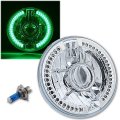 7" Motorcycle Crystal Clear SC Green LED Halo Projector Halogen Headlight Lamp