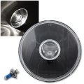 7" Black Projector Crystal Clear Glass Halogen Headlight Lamp H4 Light Bulb Each