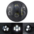7" Motorcycle Black Projector Octane HID White LED Headlight Lamp Bulb