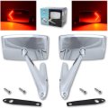 67 68 Ford Mustang Falcon Chrome Outside Exterior Side RH LH LED Mirror Pair