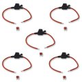 12 AWG Gauge 5-Amp ATC Blade Fuse Car Waterproof Inline Wire Connector Set of 5