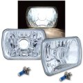 7X6 Halogen Projector Crystal Clear Glass Headlights Headlamp H4 Light Bulbs Pr