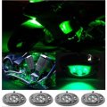 4Pc Green LED Chrome Modules Motorcycle Chopper Frame Neon Glow Lights Pods Kit