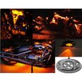 1 Orange Amber LED Chrome Modules Motorcycle Chopper Frame Neon Glow Lights Pod