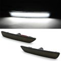 Smoked Front Side White LED Marker Light Lens Pair For 2010 - 2014 Ford Mustang